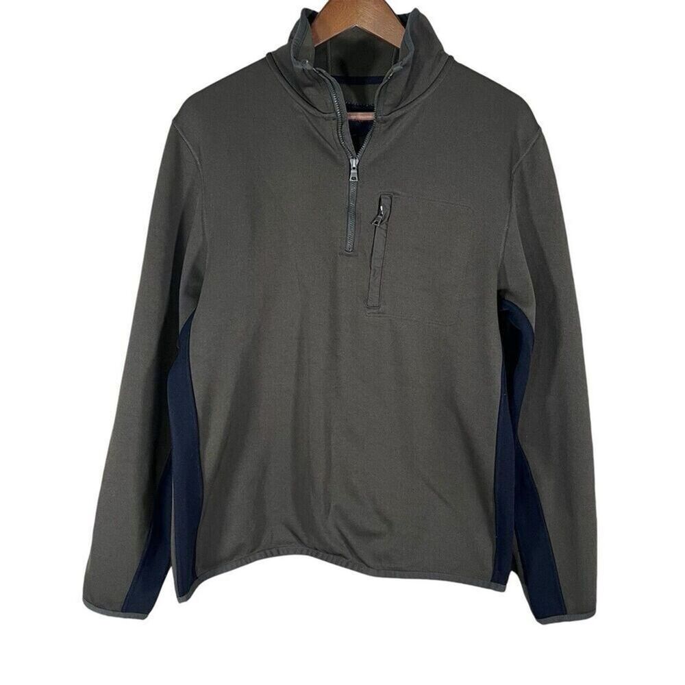 Vtg Y2K Men’s Banana Republic 1/4 Zip Pullover Sweatshirt Green Medium Classic